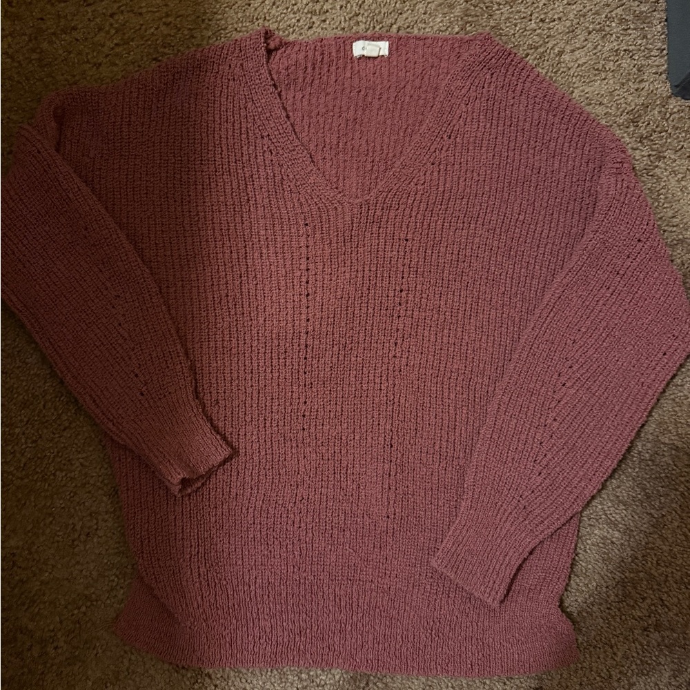 Debut V-Neck Sweater - Dusty Rose